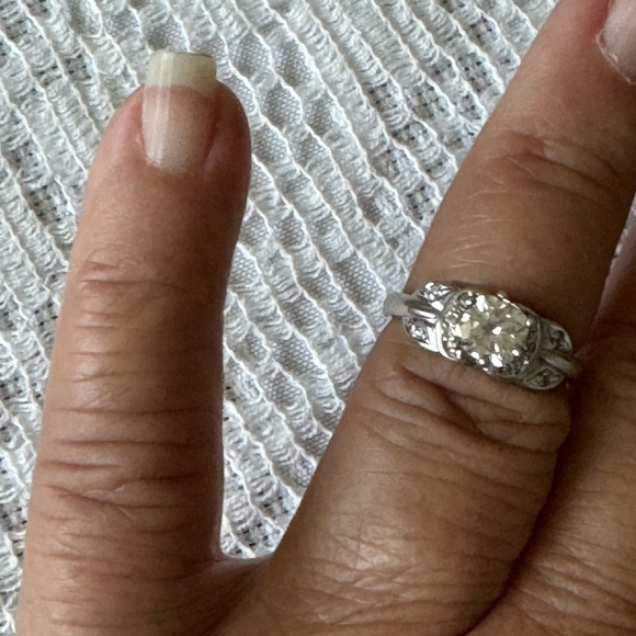 14K white gold ring with a 1.1 carat diamond, - Picture 8 of 8